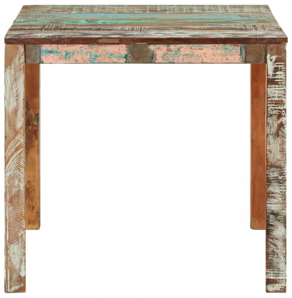 tömör újrahasznosított fa étkezőasztal 82 x 80 x 76 cm