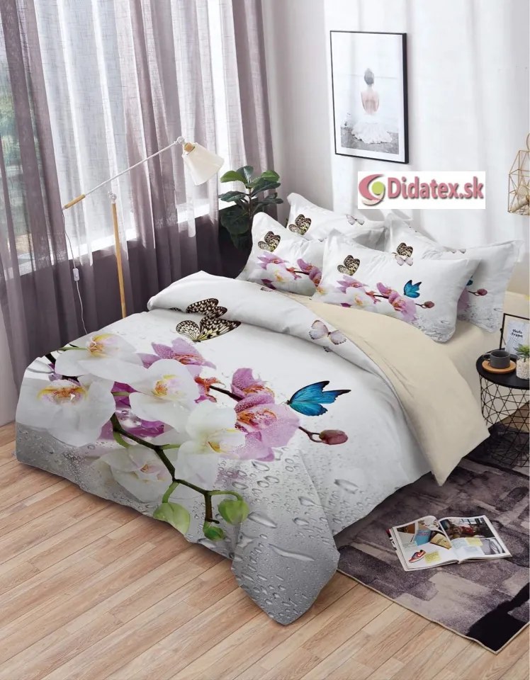 Orchidea fotó ágynemű 140x200 cm Ágynemű mérete: 140x200 cm, A csomag tartalma: 7 Készletcsomagolás