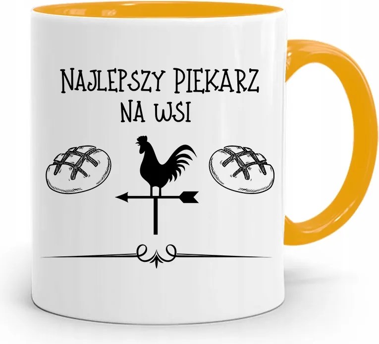Sárga Bögre Péknek A Legjobb Vidéki Pék fényképes nyomtatással