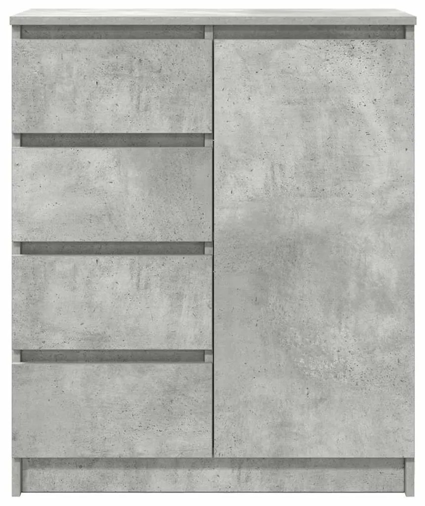 betonszürke szerelt fa tálalószekrény fiókos 71x35x84 cm