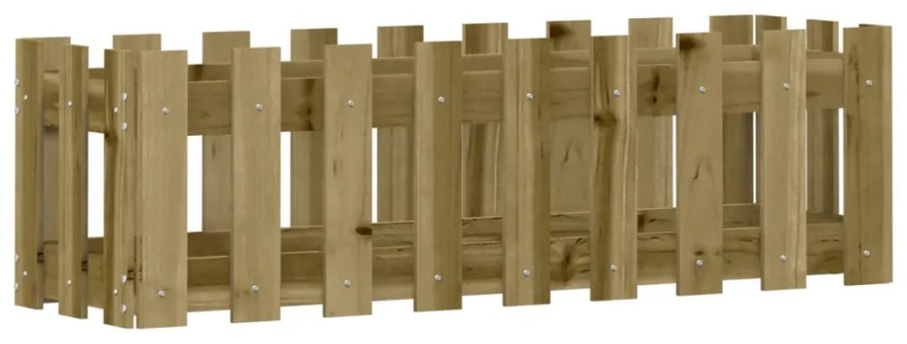impregnált fenyőfa kerti magaságyás kerítéssel 100 x 30 x 30 cm