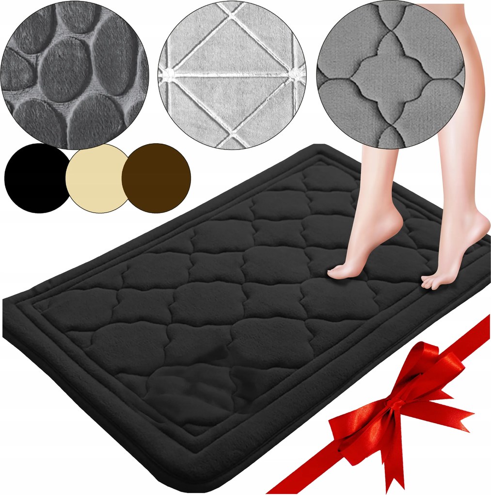 Fürdőszobaszőnyeg Gyorsan Száradó Szőnyeg 50X80 Csúszásgátló Puha Minták