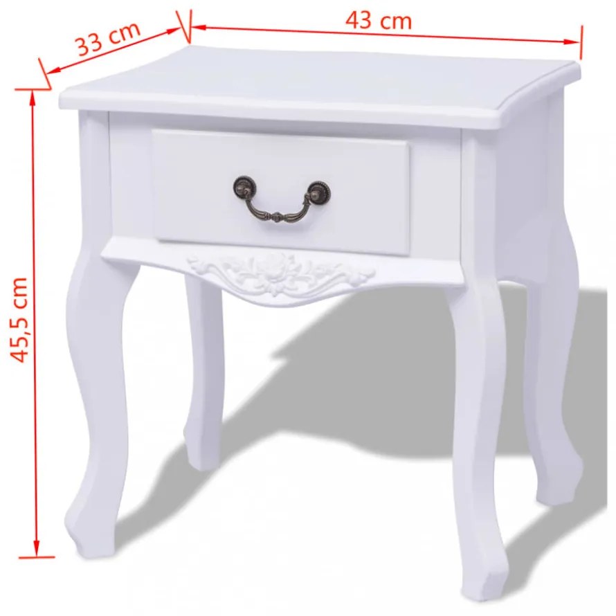 Fehér MDF éjjeliszekrény
