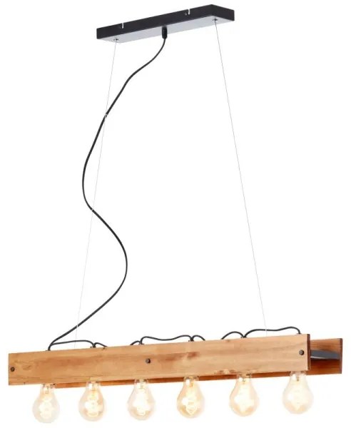 Brilliant - Csillár zsinóron CALANDRA 6xE27/42W/230V fenyő