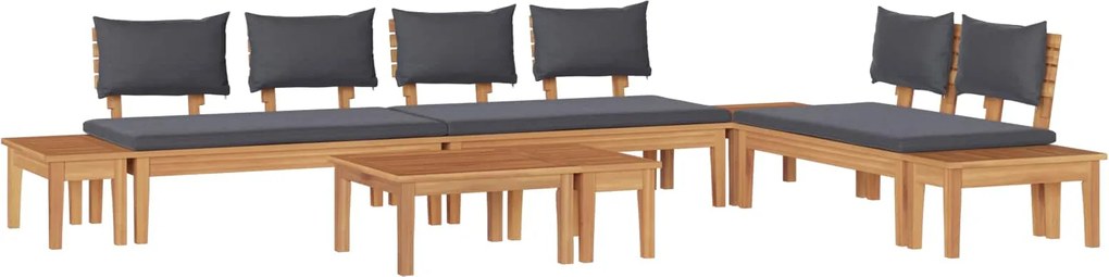 vidaXL Kerti Kanapé Szett 5 pcs Barna és Szürke
