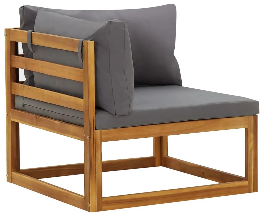 vidaXL 2 db tömör akácfa elemes sarokkanapé párnákkal