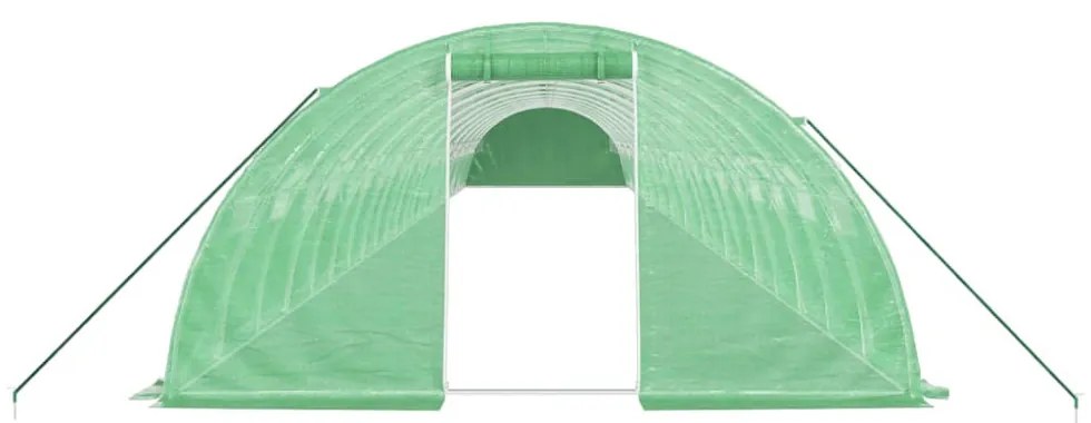 zöld acélvázas melegház 96 m² 24 x 4 x 2 m