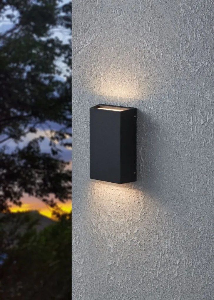 EGLO 900886 SPONGANO Modern Kültéri Fali Lámpa Fekete, Átlátszó LED IP65
