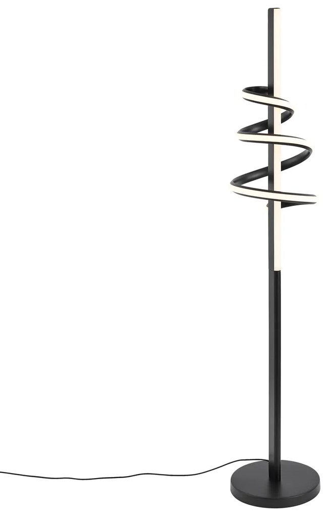 Design állólámpa fekete színben, dimmelhető LED-del és 3 fokozatú kapcsolóval - Rolla