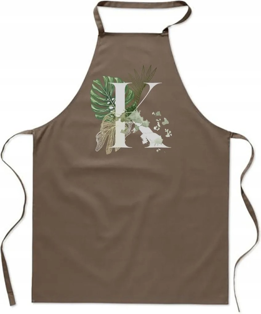 Konyhai Kötény Bézs K Betűvel Kőbánya neve Kő Kristóf FA_412_b