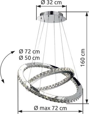 GLOBO 67032-60 MARILYN Modern Led Függesztett Lámpa IP20