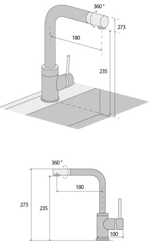 Concept BDG4327BE - Mosogató csaptelep 27,3 cm gránit/bézs