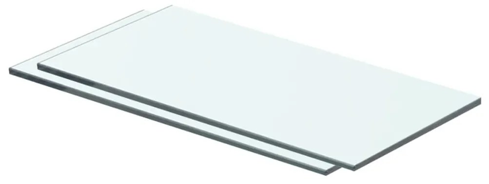 2 db átlátszó üveg paneles polc 40 x 15 cm