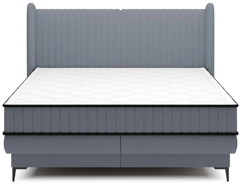 Kontinentális franciaágy 180 cm Dalmo 180 (ágyráccsal) (tárolóhellyel) (grafit + fekete). Akció -15%. 1099653
