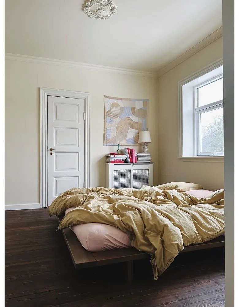 Barna borovi fenyő egyszemélyes ágy ágyráccsal 90x200 cm Japan – Karup Design