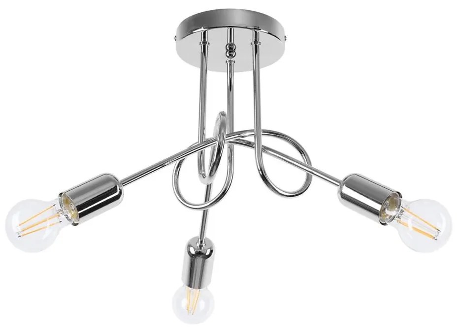 Sollux SL.1440 - Felületre szerelhető csillár  LOOP 3xE27/15W/230V króm