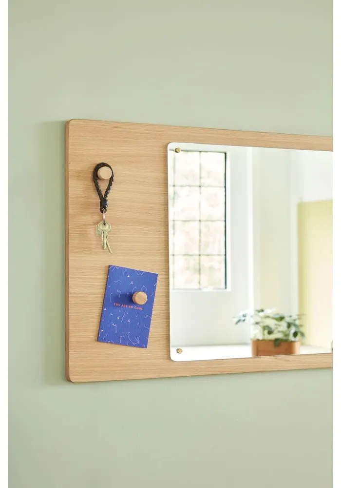 Fali tükör tömörfa kerettel 80x50 cm Split – Hübsch