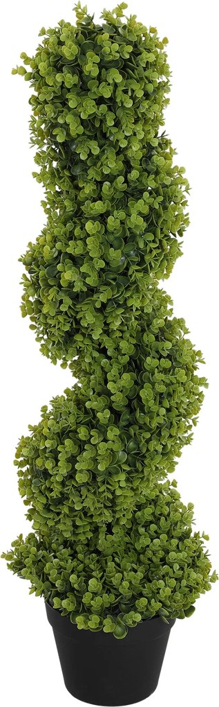 HOMCOM Mesterséges Spirális Eukaliptusz Növény Cserépben, UV Ellenálló, Belső és Külső Dekoráció, Magasság 90 cm, Zöld | Aosom