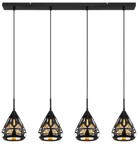 Globo 15889-4H - Csillár zsinóron HASSAN 4xE27/40W/230V