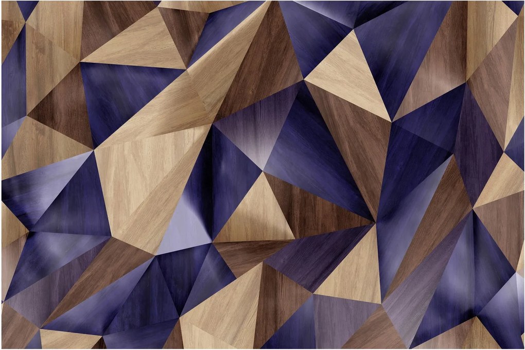 Kép - 3D fa háromszögek (90x60 cm)