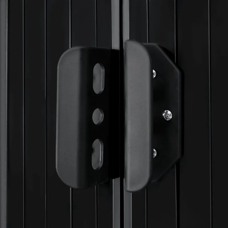 Antracitszürke acél kerti fészer 257 x 205 x 178 cm