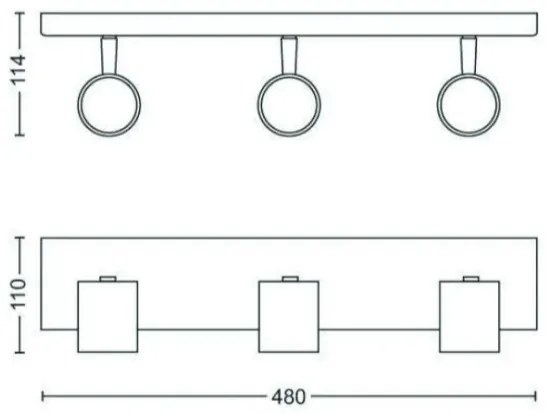 Philips - Spotlámpa RUNNER 3xGU10/20W/230V fekete