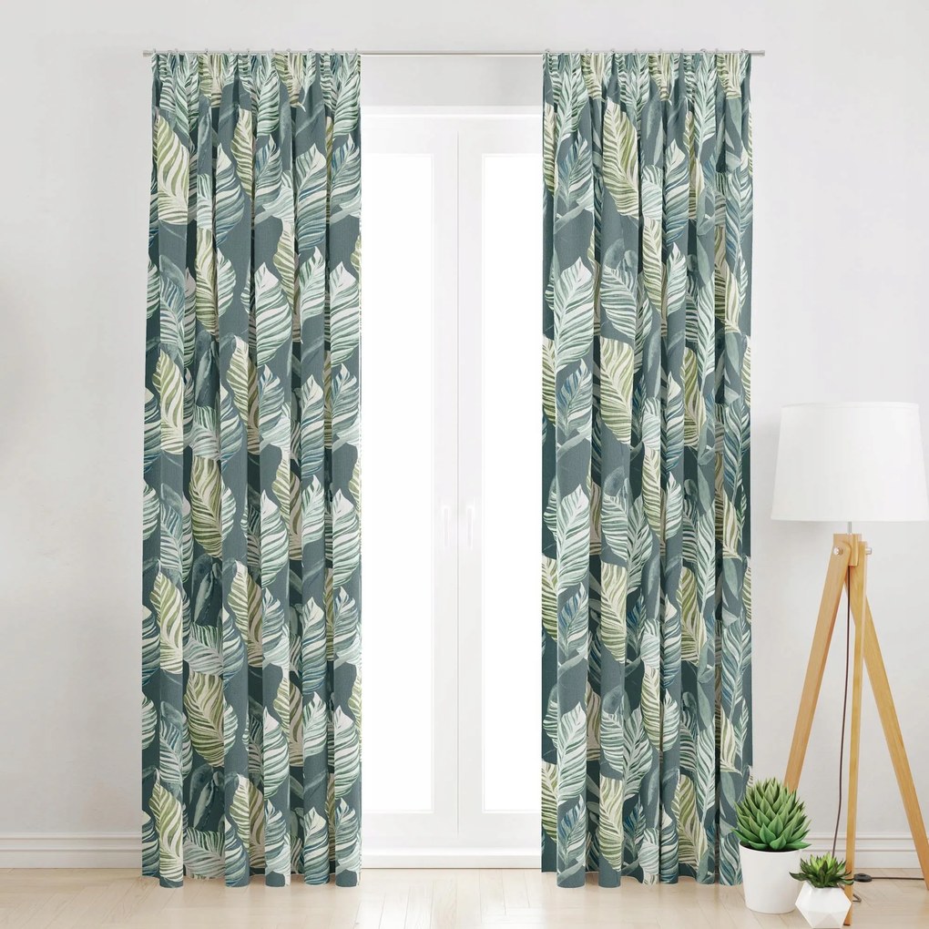 Szalagfüggöny Zöld Levelek -145 X 260