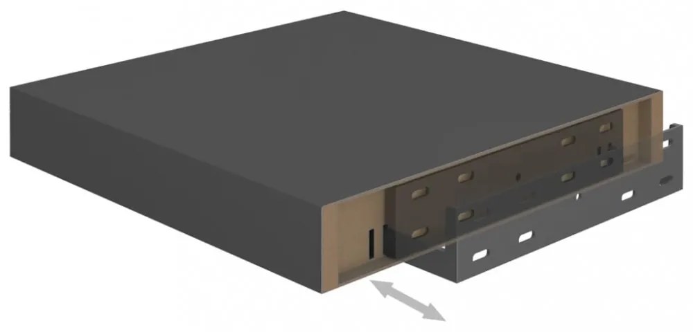 magasfényű szürke MDF lebegő fali polc 23 x 23,5 x 3,8 cm