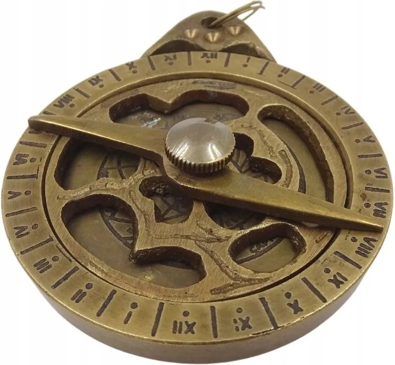 Kulcstartó Asztrolábium sárgaréz Ajándék csillagász tengerész Vintage kütyü