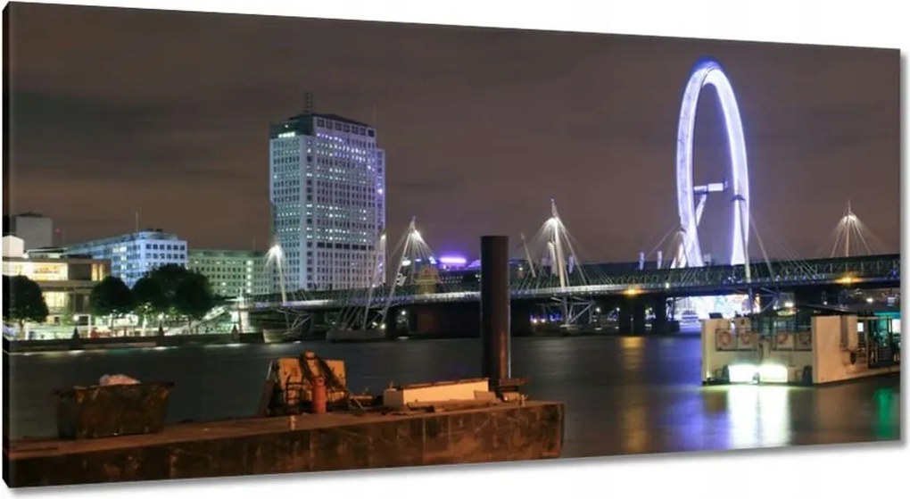 Festmények 115x55 Éjszakai kép Londonból