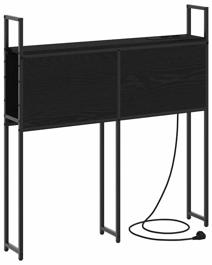 Tárolós Fejtámla Töltő Állomással Musta tammi 80 cm Faanyag