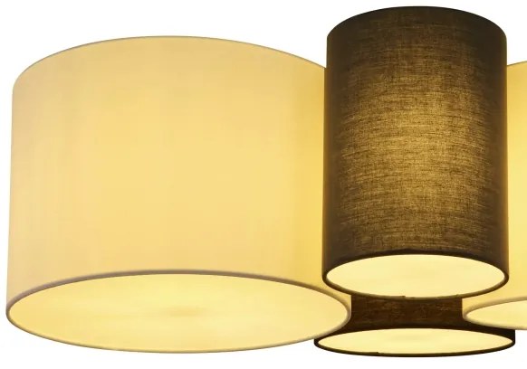 Globo 15586-4D - Mennyezeti lámpa MAKKI 4xE27/15W/230V fehér/szürke/fekete