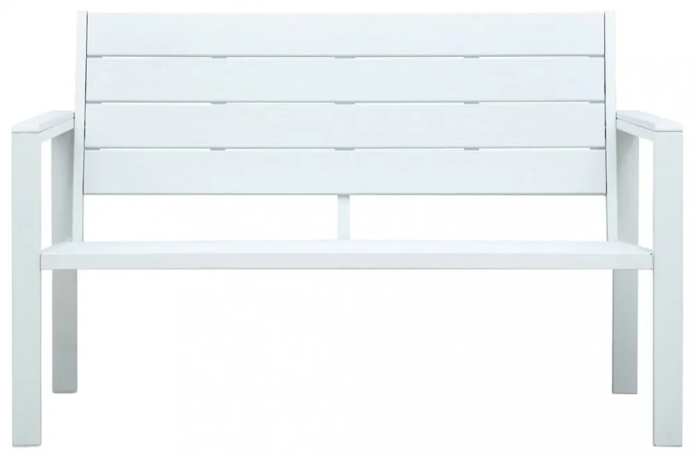 fehér fautánzatú HDPE kerti pad 120 cm