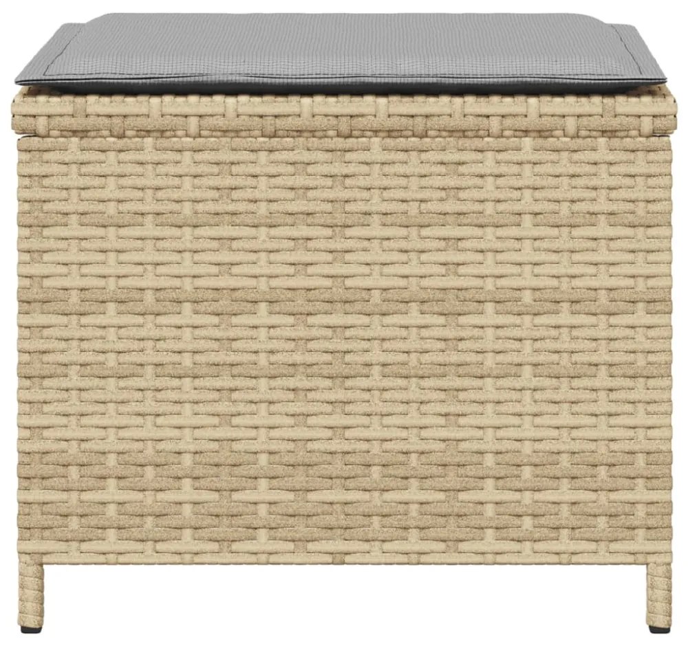 4 db vegyes bézs polyrattan kerti szék párnával 41 x 41 x 36 cm