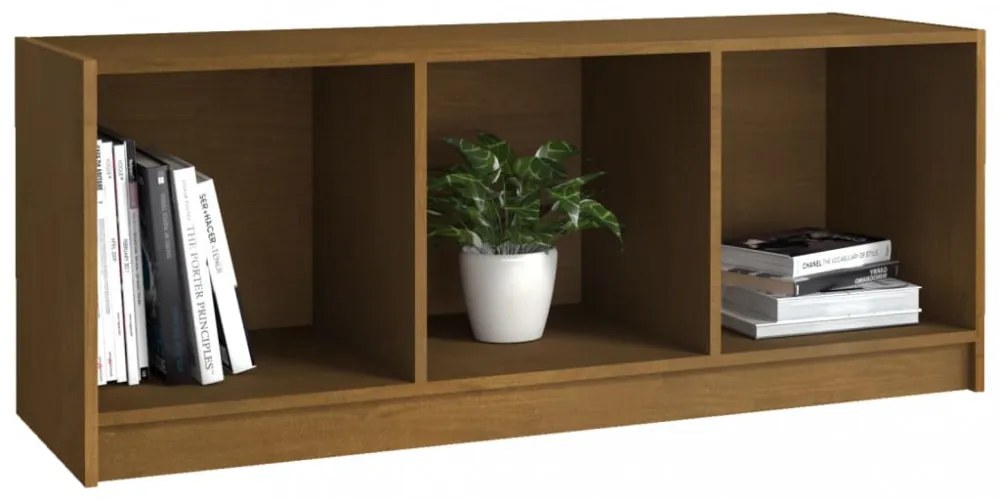 mézbarna tömör fenyőfa TV-szekrény 104 x 33 x 41 cm
