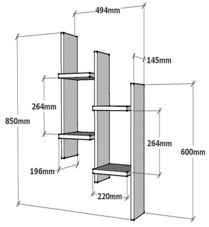 Fali polc SU 85x49 cm bézs/antracit