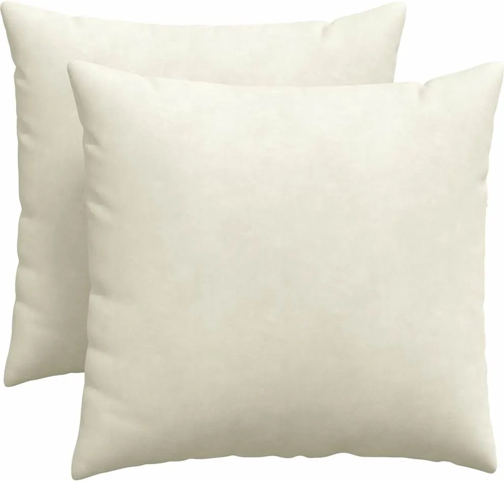 vidaXL Kanapé párnák 2 pcs Krém 50 x 50 cm Bársonyos szövet
