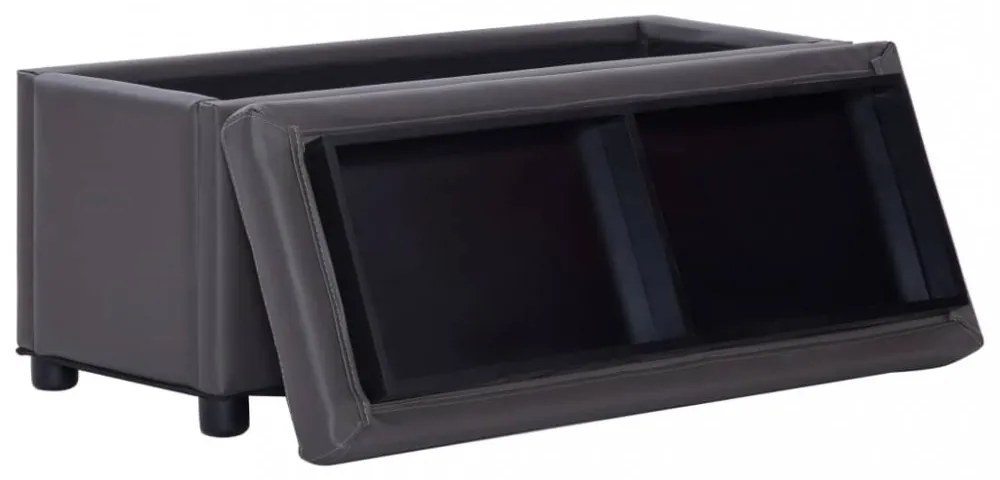 szürke műbőr tárolózsámoly 87,5 cm