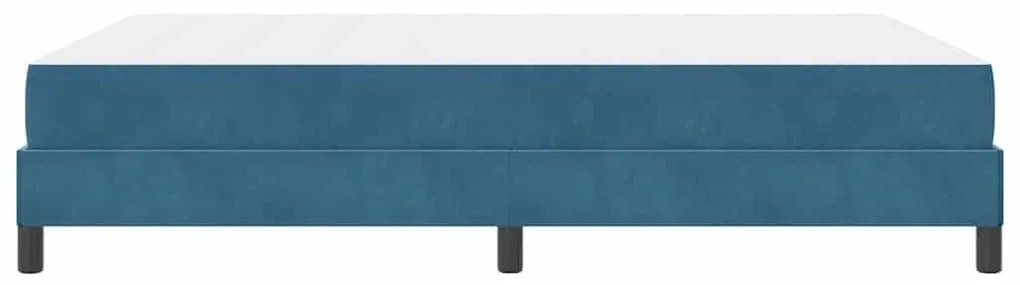 Boxspring ágy matraccal Sötét kék 140 x 200 cm Bársony