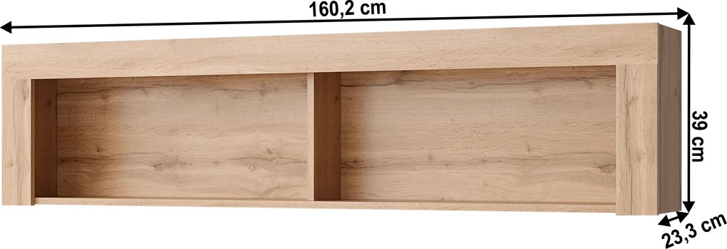 Fali polc 160, wotan tölgy, MORATIZ