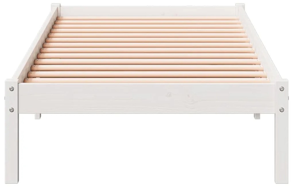 fehér tömör fenyő extra hosszú ágykeret matrac nélkül 100x220cm