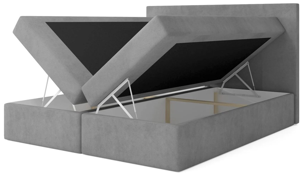 MV LAMELLA kárpitozott boxpring ágy - krémszínű Méret: 160x200