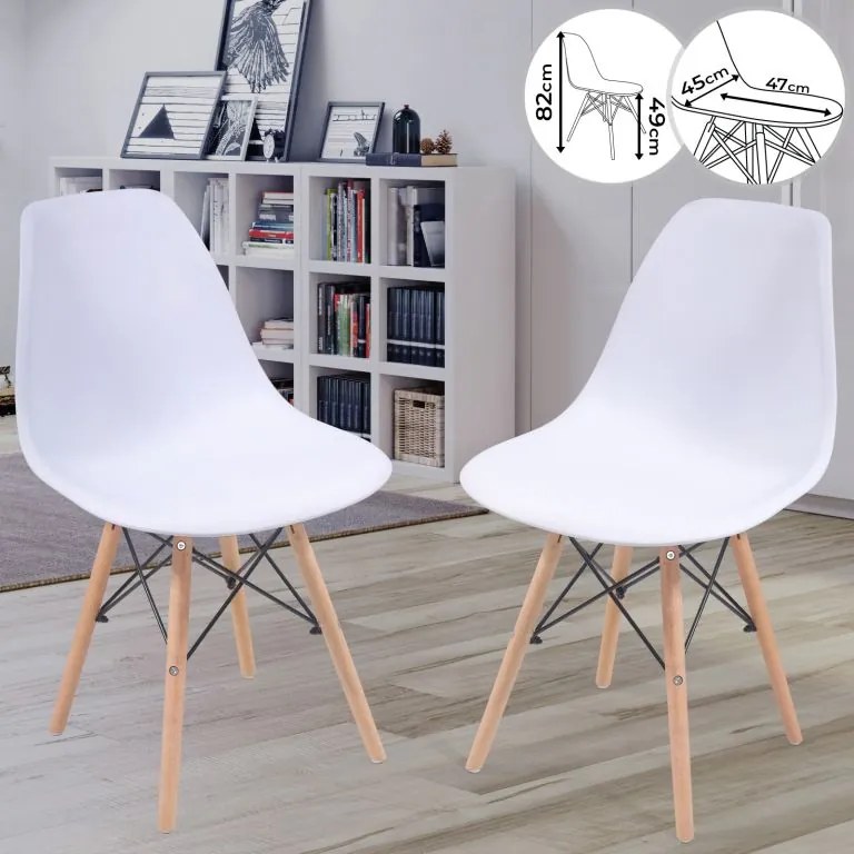 MIADOMODO Étkezőszék műanyag ülés 2 db fehér