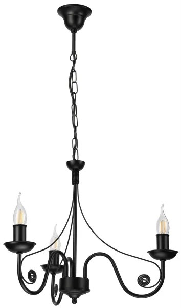 Csillár láncon DONATO 3xE14/40W/230V fekete