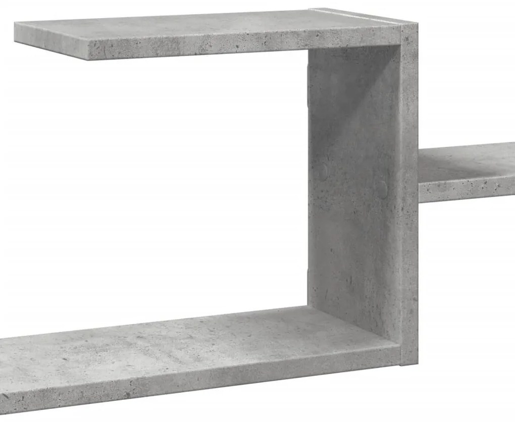 betonszürke szerelt fa fali polc 104 x 15 x 49 cm