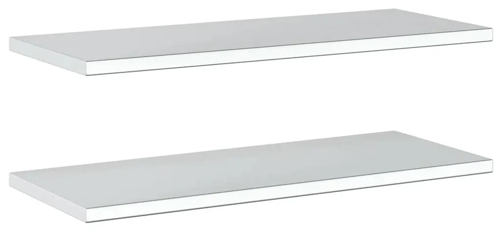 2 db ezüstszínű rozsdamentes acél fali polc 100 x 40 x 3 cm