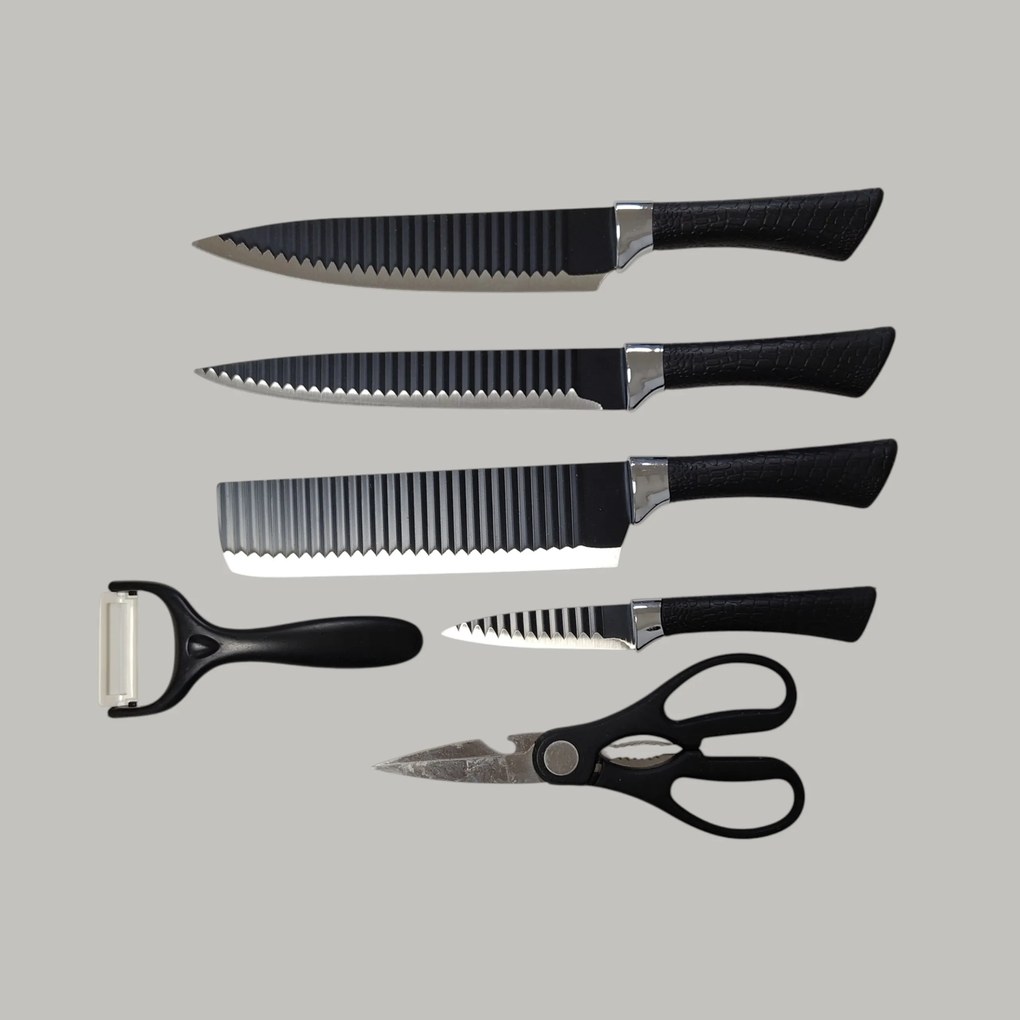 Konyhai késkészlet Forging Family 6 db-os olló hámozó