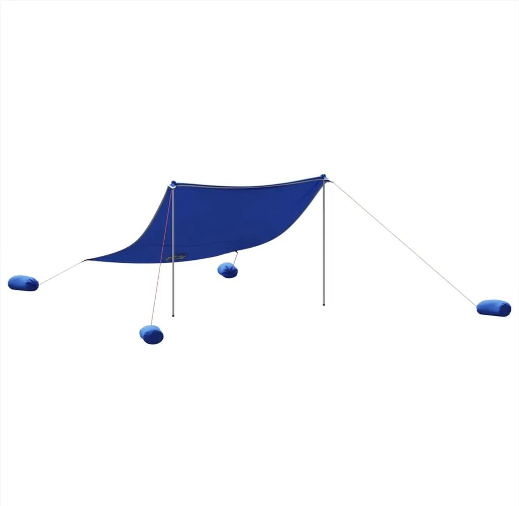 vidaXL kék strandnapernyő homokrögzítőkkel 304x300 cm