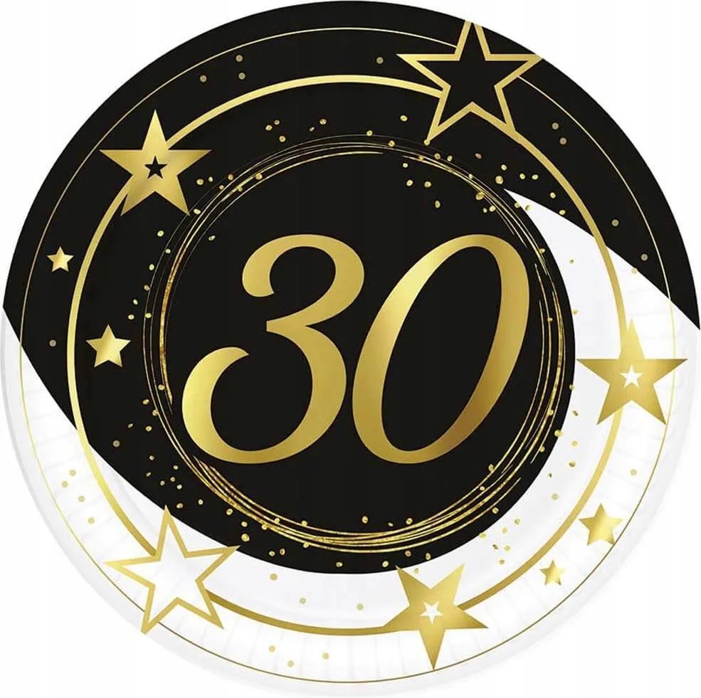 Tányérok harmincadik születésnapra 23cm 6db