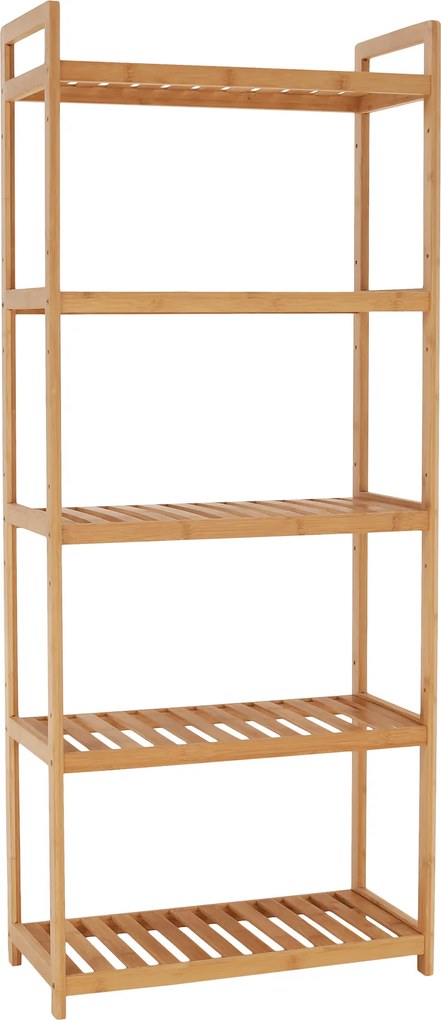 5 polcos polcállvány, természetes bambusz, FIORE TYP 3